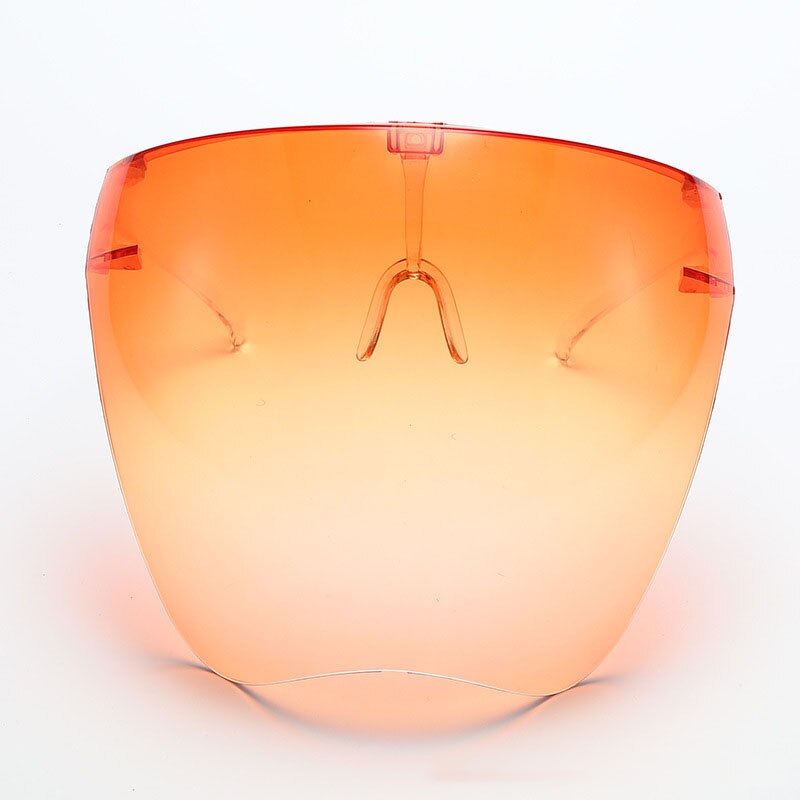 Unisex Colorful Eye Shield Visor Wrap Shield Large Mirror Sun Glasses Half Face Shield Guard Protector Face Mask Anti-spray Mask: Gradient pink1