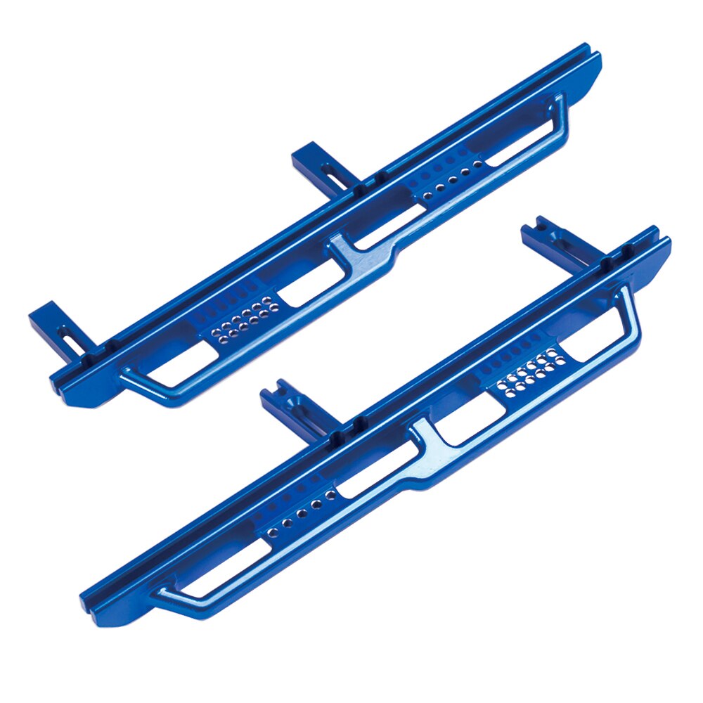 2 Stuks Cnc Aluminium Rock Sliders Rails Pedaal Kant Stap Boord Voor 1/6 Rc Crawler Auto Axiale SCX6 Jeep Jlu wrangler 4WD Upgrade Onderdelen: Blue