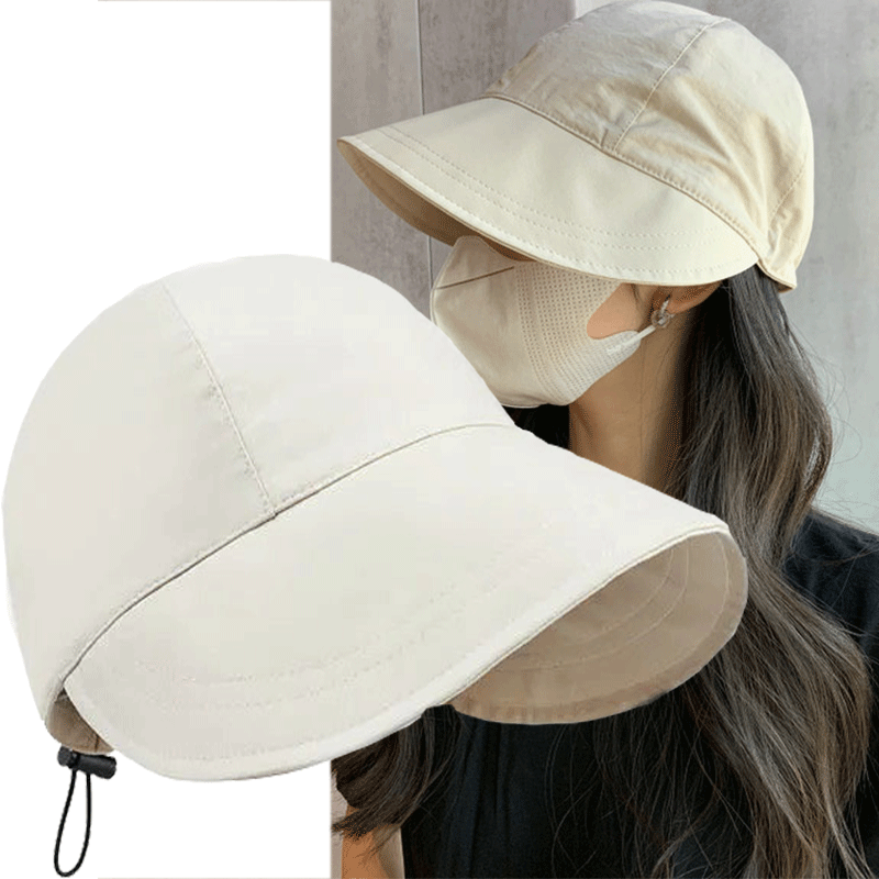 Wide Brim Fisherman Sun Hat Foldable Drawstring Adjustable Caps for Men Women Beach Hats Summer Quick-drying Visors Cap