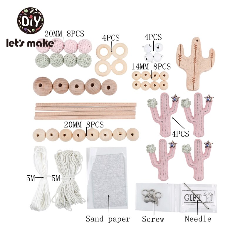Lassen'S Machen 1einstellen Holz Ring Tuch Cantus Buche Holz Häkeln Perlen Baby Krippe Handy, Mobiltelefon Bettwäsche Rassel BeißRing Spielzeug Holz beißRing: 02