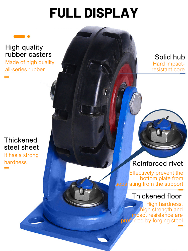 Caster Wheels 6/8/10/12inch Furniture Caster Soft Rubber Universal Wheel Swivel Caster Roller Wheel