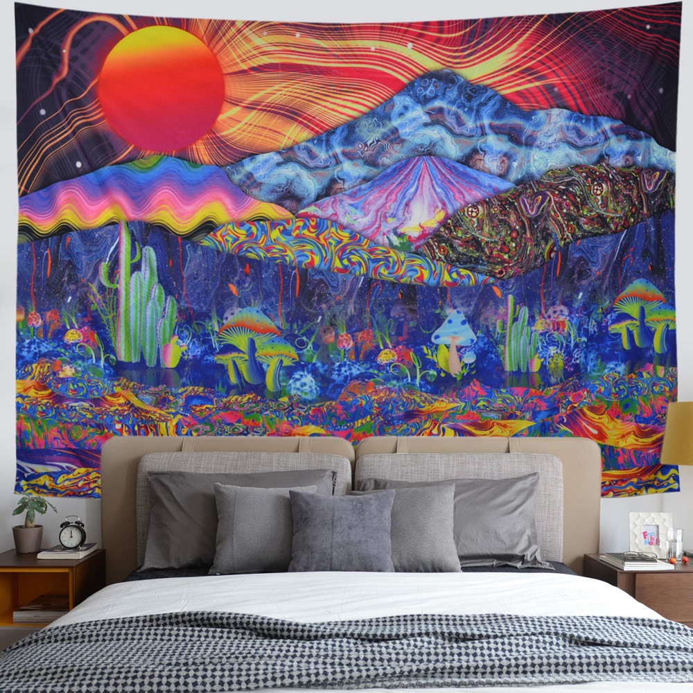 Stjerneklar nat galakse mønster psykedelisk gobelin vægophæng indisk mandala hippie gobelin boho væg stof indretning