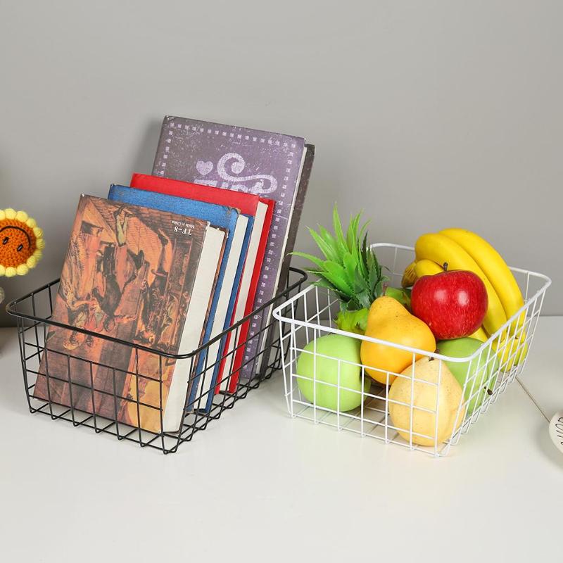 jern Kunst rutenett oppbevaringskurv husholdning stasjonær metall arrangør holder stasjonære bokstøtter lagringsstativer hjem rangement container