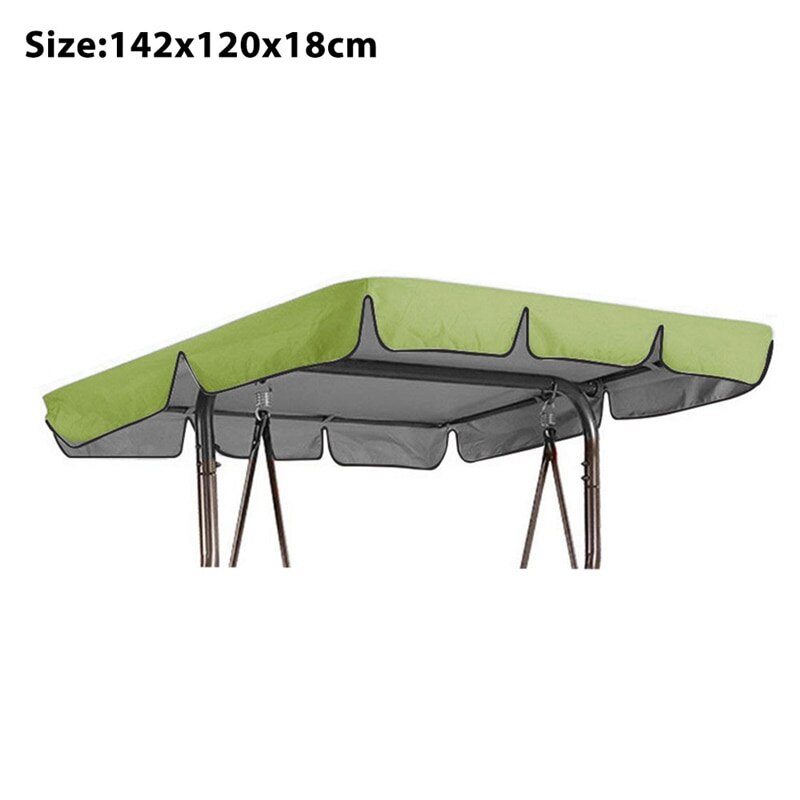 2/3 Seat Garden Swing Chair Canopy Cover Shade Sail Waterproof UV Resistant Outdoor Yard Hammock Tent Swing Top Cover NO Fade: army green 2seats