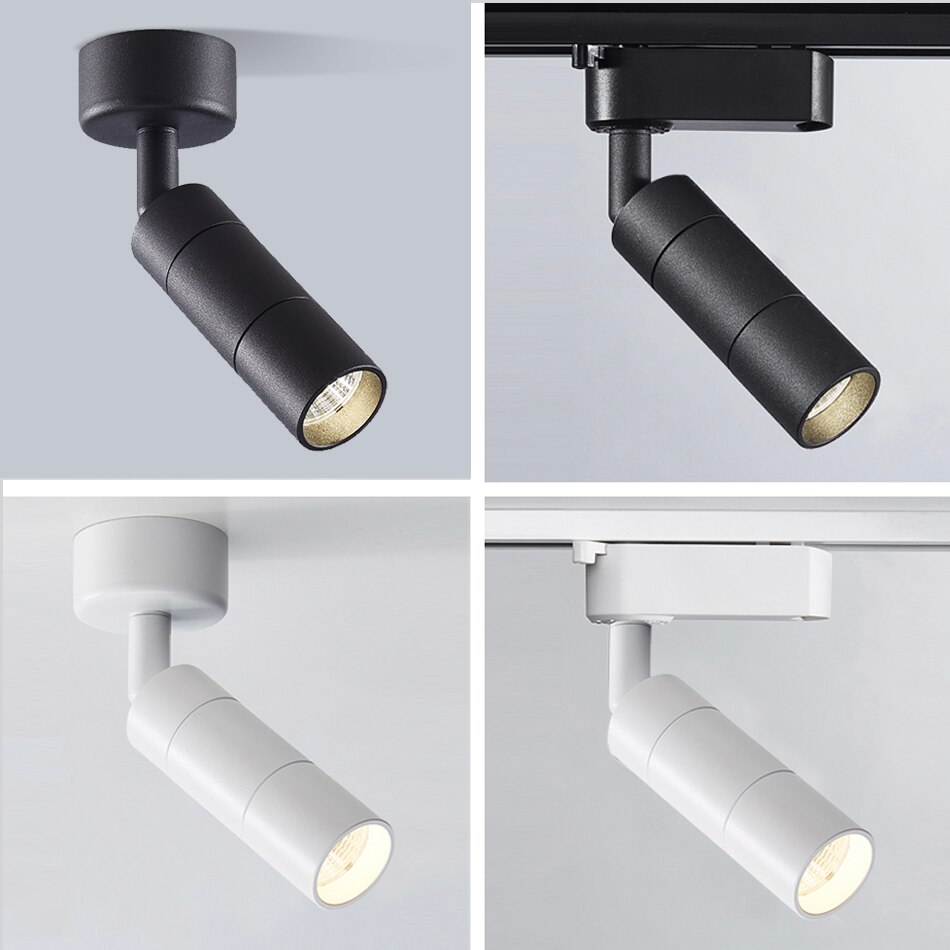 Éclairage sur Rail projecteur LED Rail lampe Spot luminaires pour la maison magasin magasin salle d'exposition 2 fils noir blanc remplacer halogène AC220V
