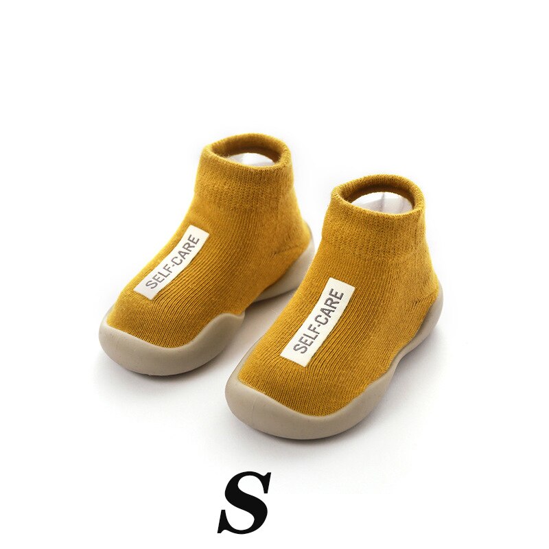 Medoboo Baby antislip Vloer Sokken Kinderen Katoenen Sokken Peuter Rubber Schoenen Printing Kids Korte Buis Sokken Voor Meisjes jongens 20: ME0111-yellowS