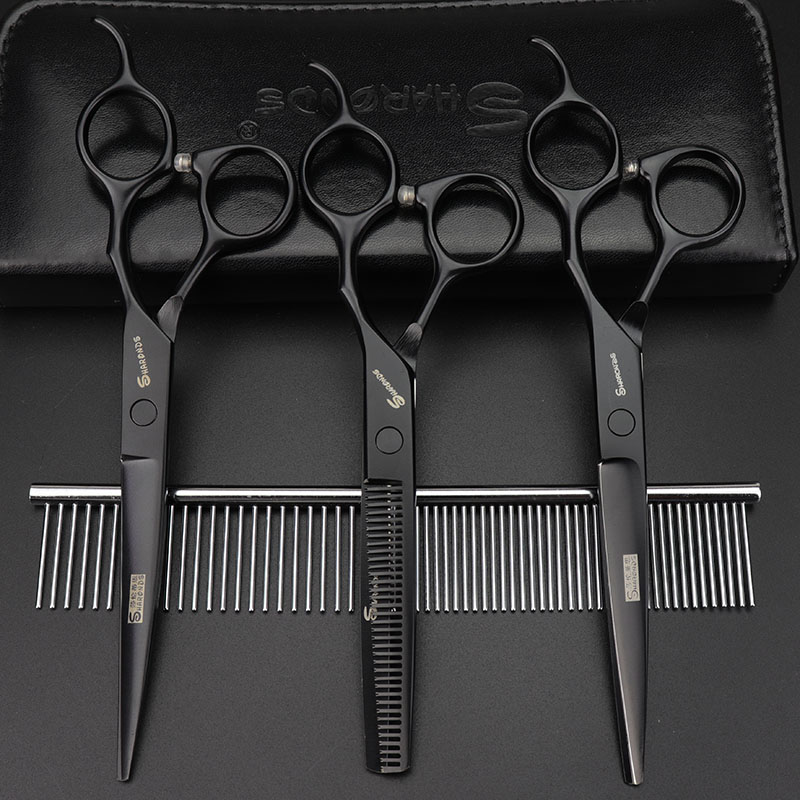 Set di forbici da 7 pollici forbici da parrucchiere professionali parrucchiere e barbiere Boutique barbiere cesoie acciaio giapponese: wu 3 pcs cut thin up
