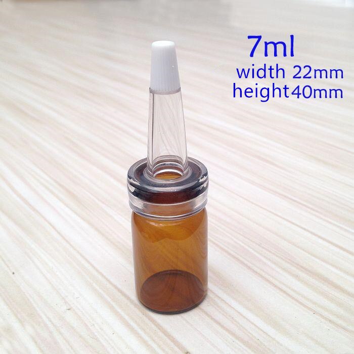 Mini heldere en bruine glazen flesjes 3,5,7,8,10,12ml met zachte plastic druppelaar, ideaal voor het herverpakken van vloeistof: 7ml bruin
