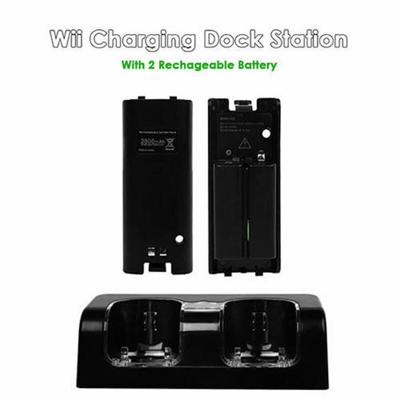 2800mAh del Caricatore di Ricarica della Stazione Del Bacino + 4 Batteria Per Wii /Wii U Remote Controller Compatibile Con I Telecomandi per Wii Nintendo