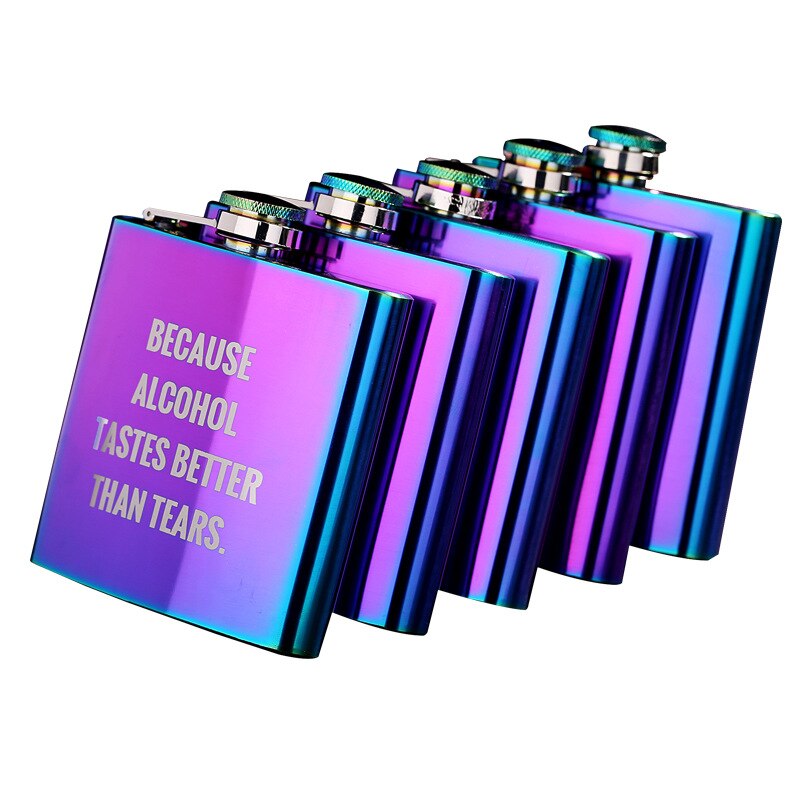 6 oz Portable Stainless Steel Lady Hip Flask Whiskey Wine Alcohol Woman Flagon Bottle Travel Drinkware For
