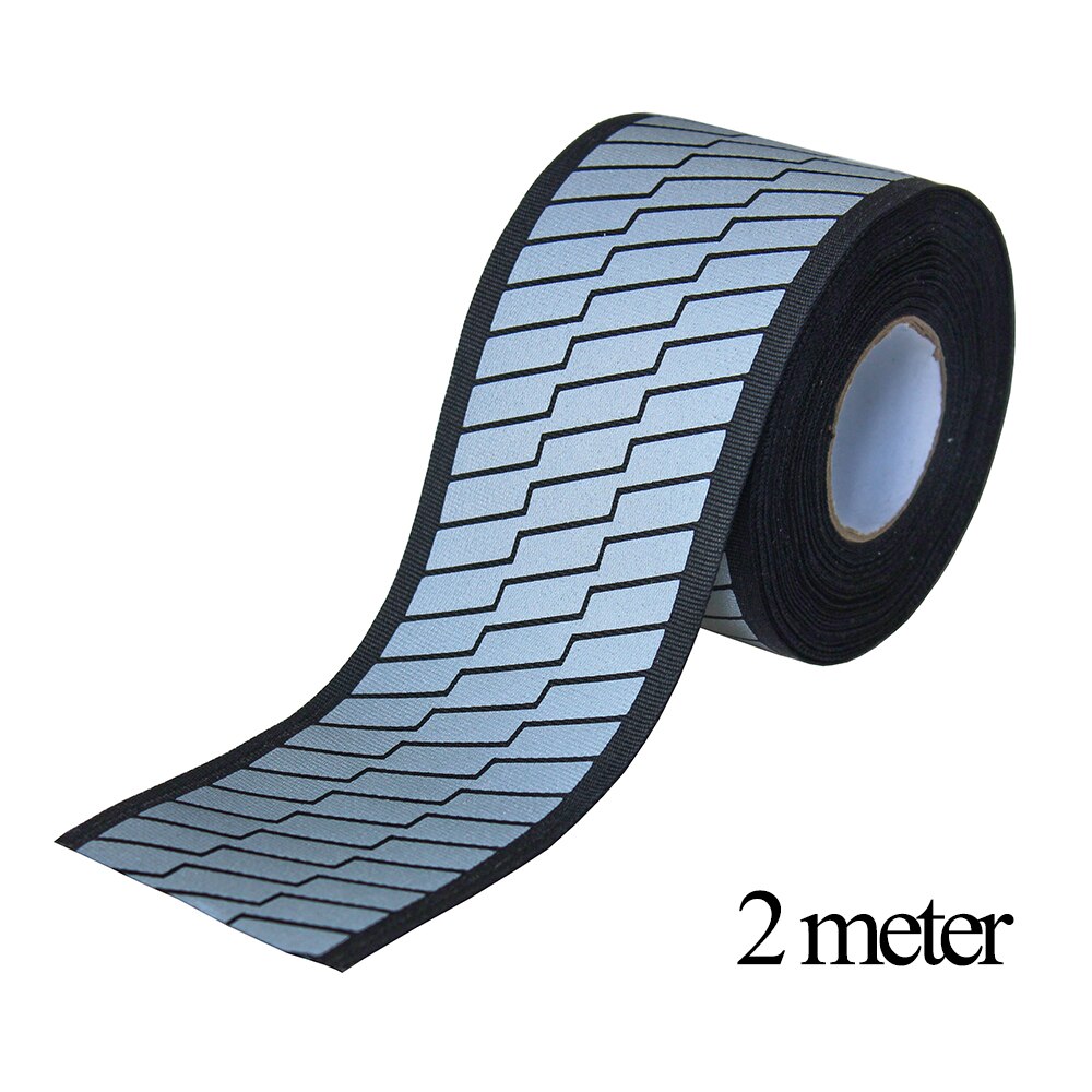 Silver Reflective Stripe Fabric Webbing Ribbon Trim Warning Tape For Clothing DIY Sew on 2meter: W07-black