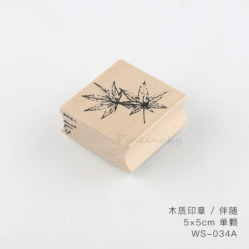 Vintage plantas naturales hojas caídas sellos de decoración sellos de goma de madera Retro Para scrapbooking papelería DIY artesanía sello estándar: 2