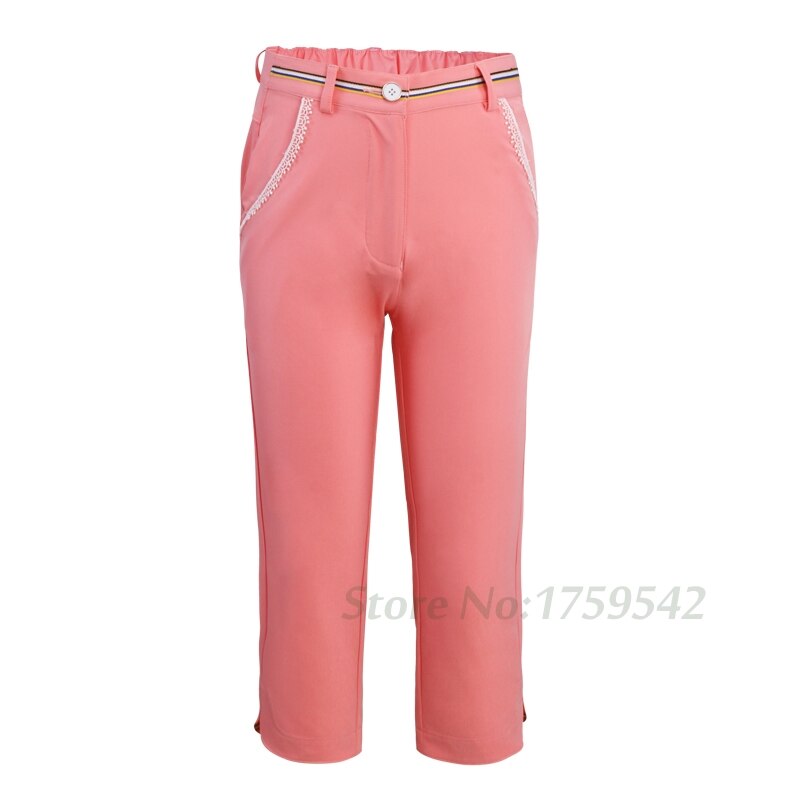 Neue freundlicher Golf Capri Hosen Mädchen Beschnitten Schlauch Golf Bekleidung Mädchen Sommer kurze Hose Gute Gummiband Taille: Rosa / S