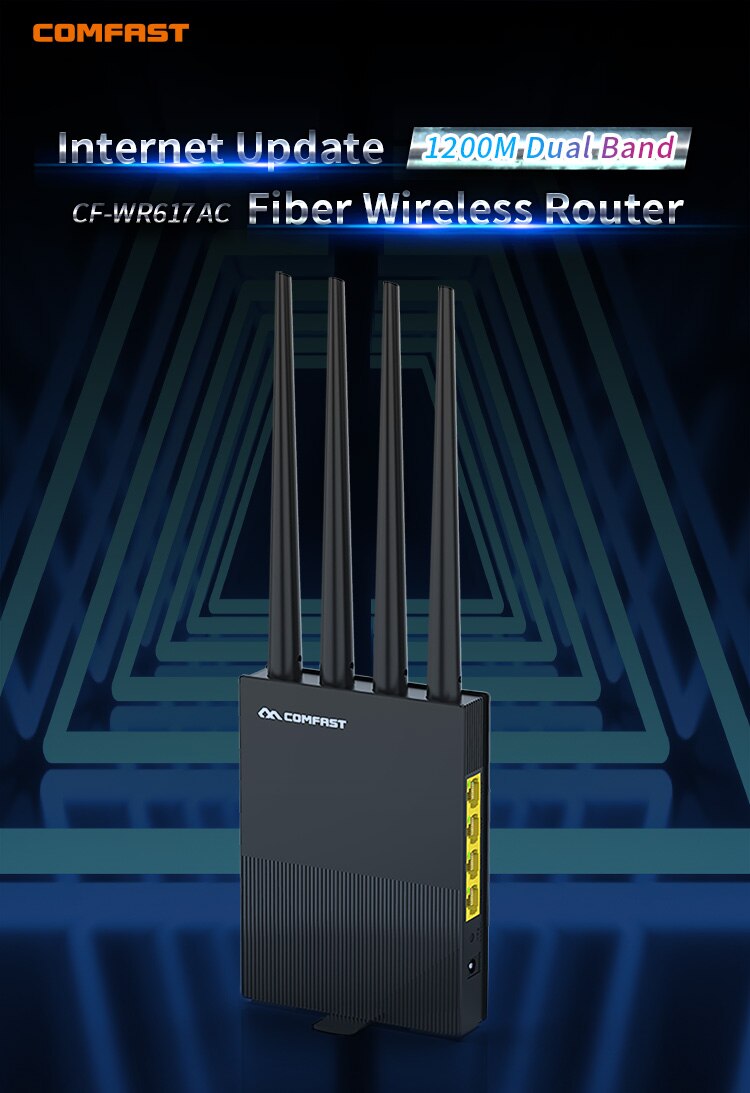 Comfast 1200Mbps CF-WR617AC Dual-Band AC1200 Draadloze Router 5.8Ghz Wifi Repeater Met 4 * 5dBi High Gain antennes Bredere Dekking