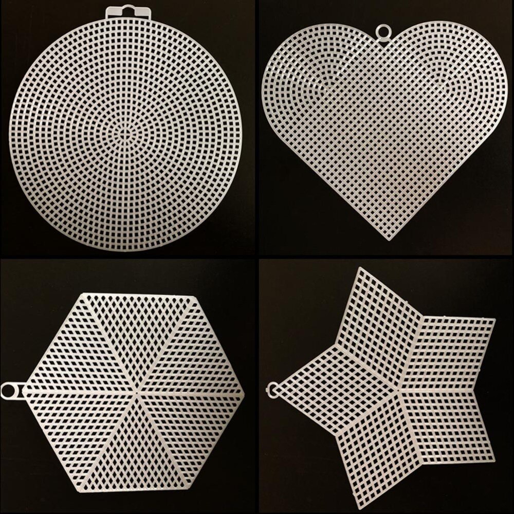 12PCS Canvas Plastic Material Durable Round Shape Plastic Canvas Mesh Board for Handicraft DIY