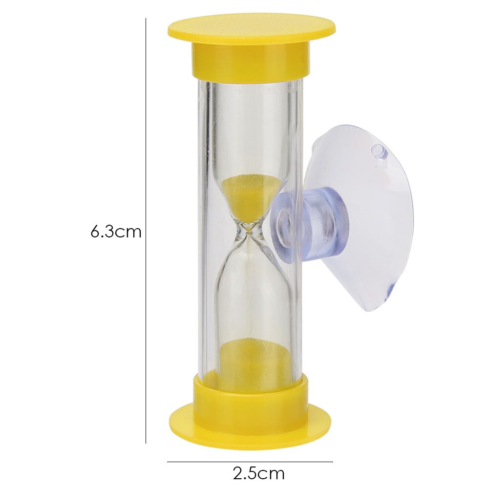 Clessidre in plastica 2 minuti + ventosa sabbia fatto a mano pregevole fattura clessidra in plastica Timer tempo per bambini giocattoli unici: giallo