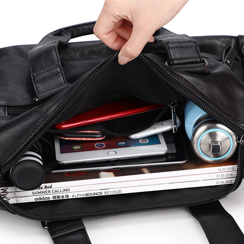 Man Travelling Bagage Reizen Pu Lederen Plunjezak Super Capaciteit Business Mannen Reistassen Toerisme Zwart Rooster Handtas