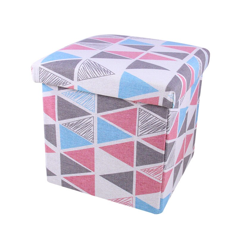 Cloth storage box foldable storage stool storage stool can sit adult multifunctional square sofa shoe changing stool ottoman: geometric