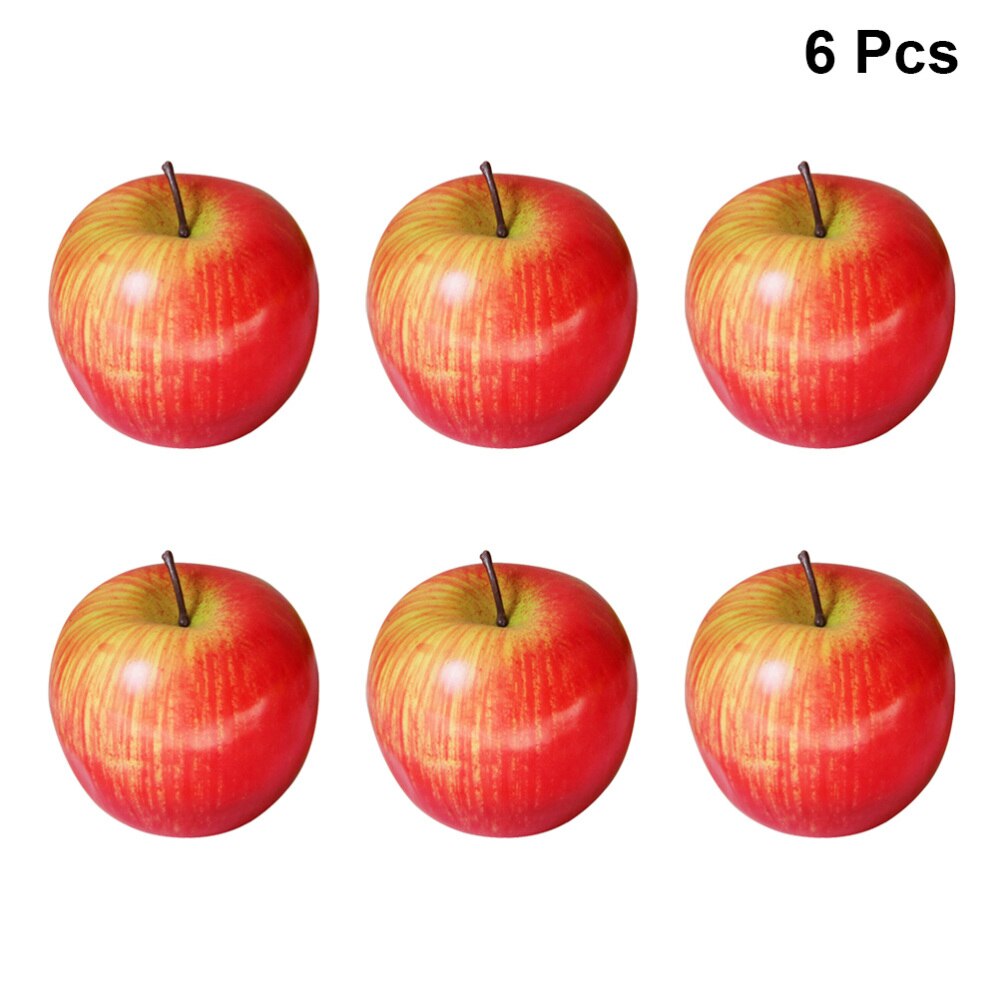 8Pcs Stimulatie Appels Draagbare Decoratieve Nep Creatieve Herbruikbare Nep Appels Voor Foto Prop Wedding Party: As Shown 1