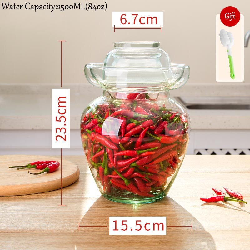 Thicken Transparent Glass Pickle Jar Korea Pickled Bottle Jars for Pickling Kimchi Container Cabbage Pickled Storage Kimchi Pot