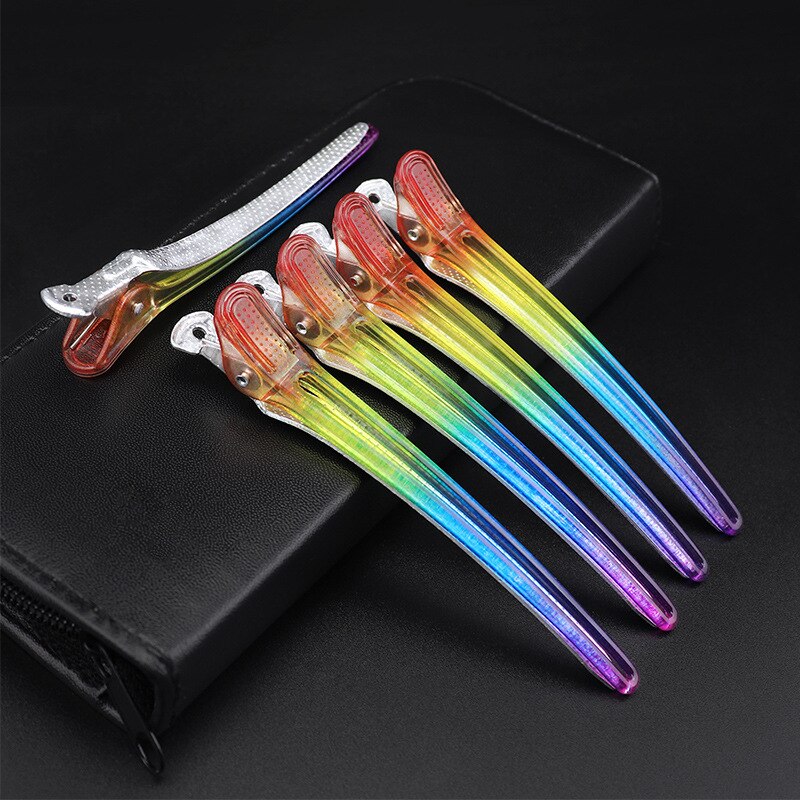 Universal heat-proof rainbow hair clip hairdressing hair cutting fixed hair clip salon barber shop styling tool