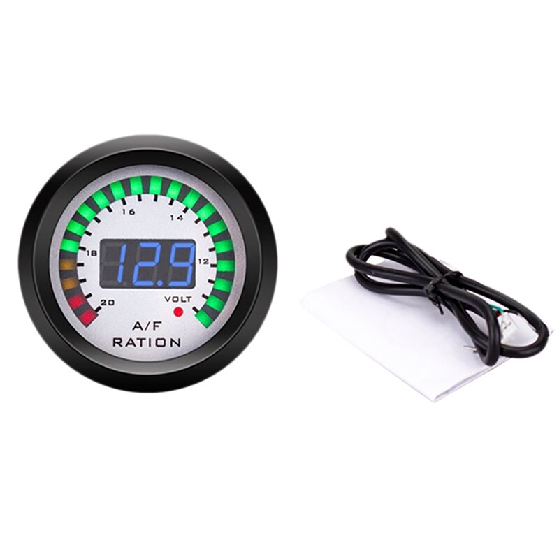 2 in 1 Air Fuel Ratio Gauge Voltmeter 12V 52mm Digital Car AFR Volt Meter Indicator Voltage Gauge: Default Title