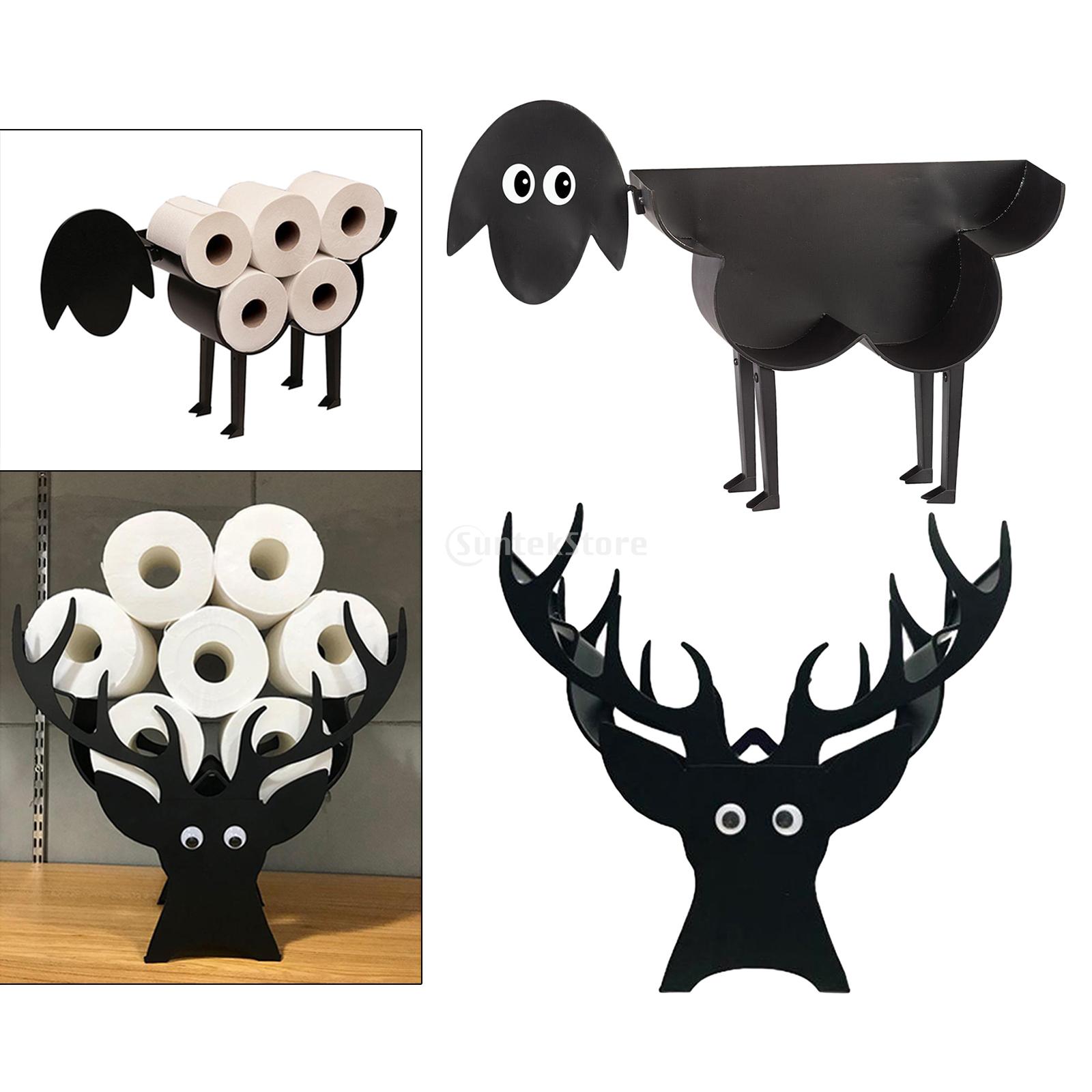 Porte-rouleau de papier toilette en mouton, support mural en fer ou autoportant, rangement de mouchoirs de salle de bain, peut contenir 7 rouleaux de panier de papier toilette