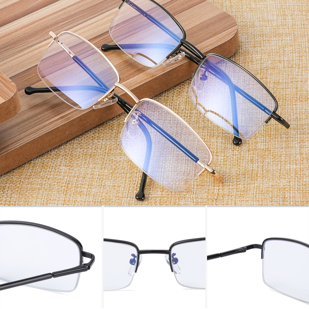Titanium Frame Metal Progressive Multifocal Reading Glasses Bifocal Anti Blue Light Presbyopia Glasses Women Men