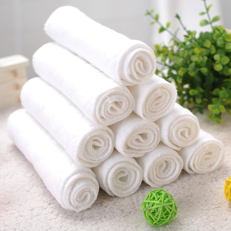 10 Pcs 3/6 Laag Katoen Herbruikbare Luiers Wasbare Inserts Boosters Luiers Doek Voor Pasgeboren Baby Peuter 12*32cm/17*46Cm: 17x46cm(3 layers)