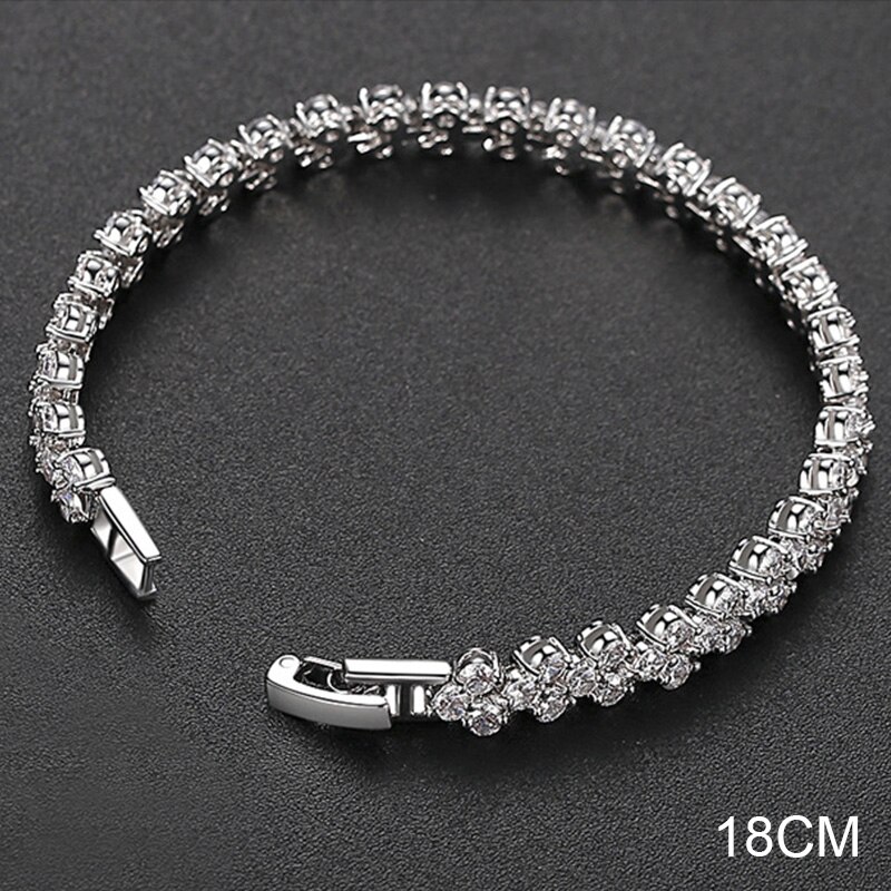 2020 di nuovo modo di lusso 925 sterling silver da tennis delle donne del braccialetto dei braccialetti per le donne regalo Di Natale del commercio all'ingrosso dei monili S5877: S5457-18cm