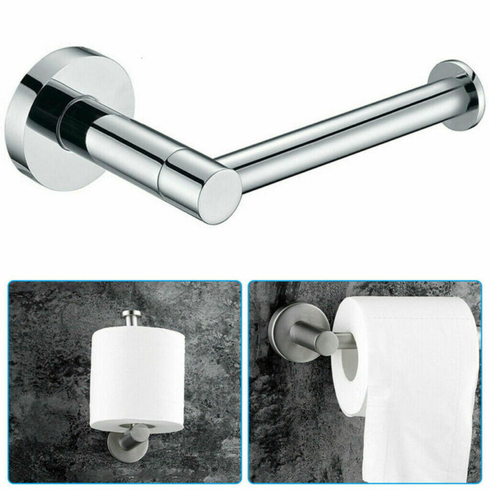 Square Modern Bathroom Toilet Roll Holder In Chrome Wall Mounted