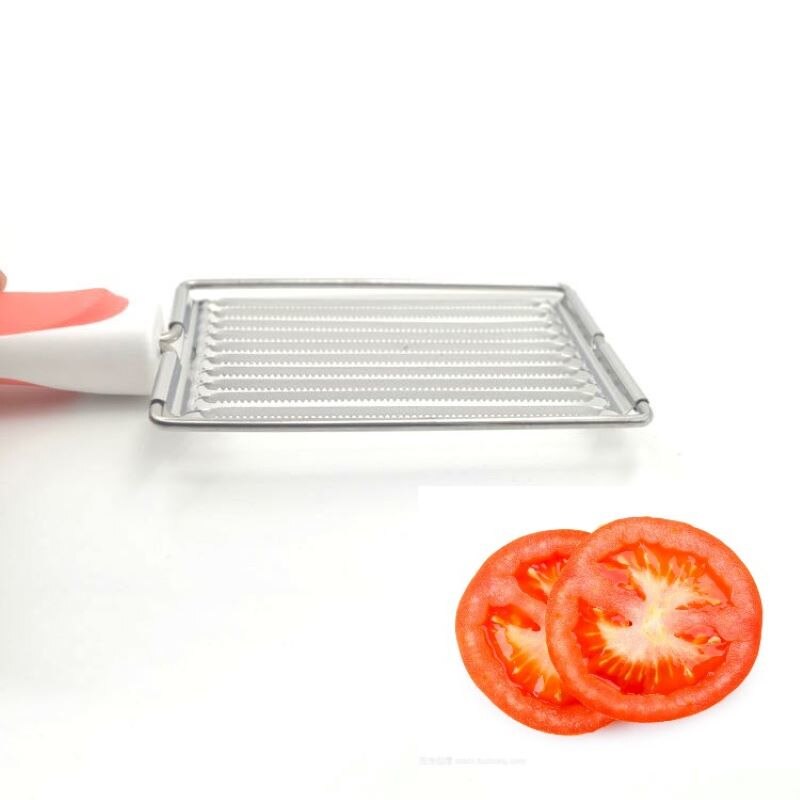 1 pièces trancheuse de tomate en acier inoxydable dentelé oeuf fruits fromage hachoir manuel trancheuses tomate Cutter viande Frok outils de cuisine chaude