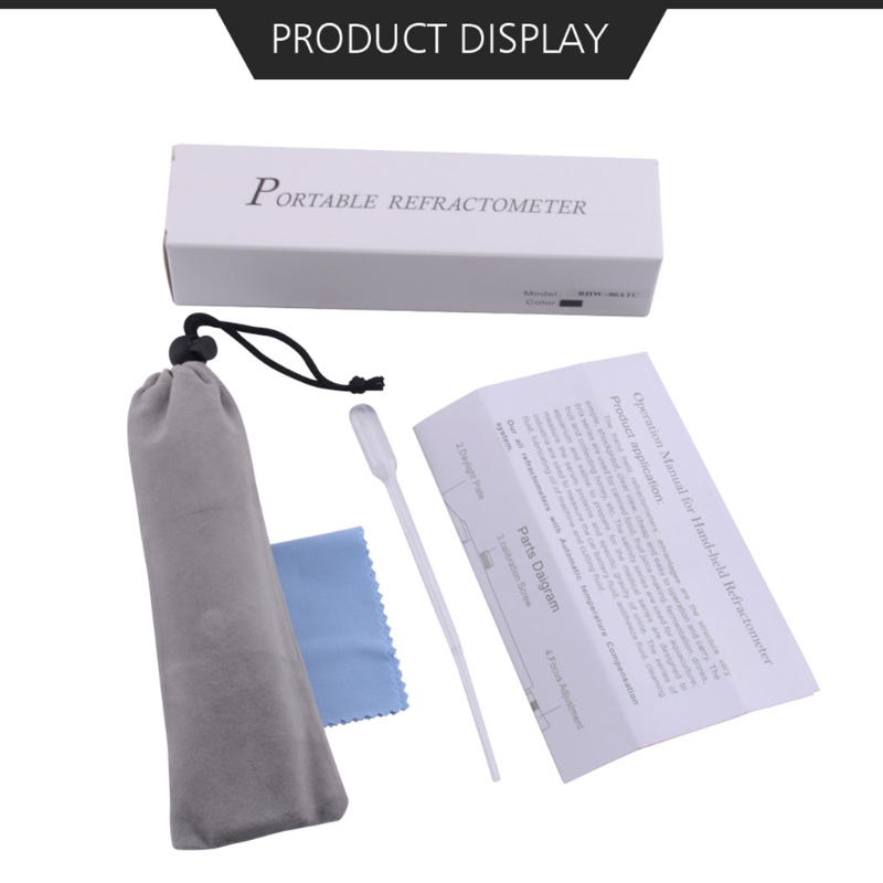 Portable Refractometer with ATC 0-32％ for Honey Moisture Brix and Baume Liquor Alcohol Content Meter Tester Easy to Use