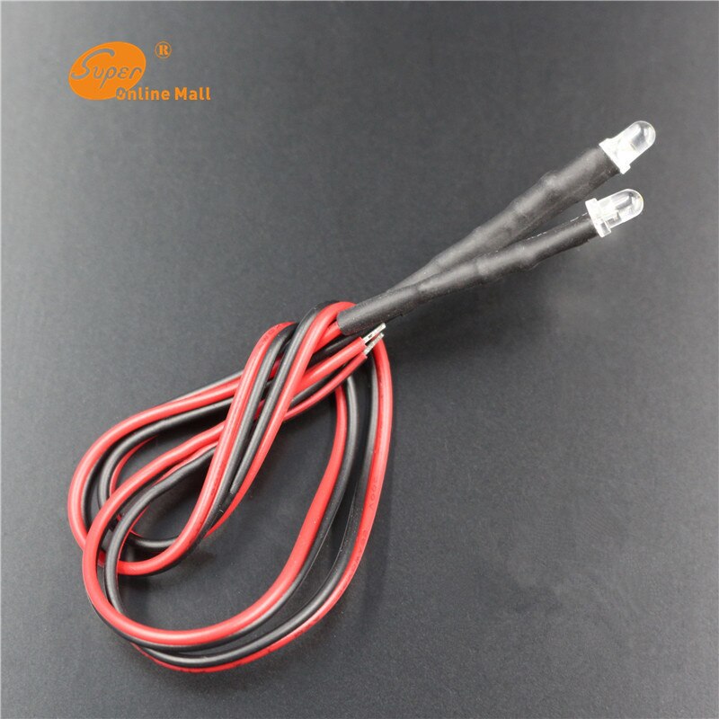 20 stks LED 3mm LED UV Purple DIODE 9-12 v Pre-Wired Weerstand Emitting Diod Ronde DC 20 cm Pre Wired LedS Lamp Licht DIY: 20pcs Pre-Wired led