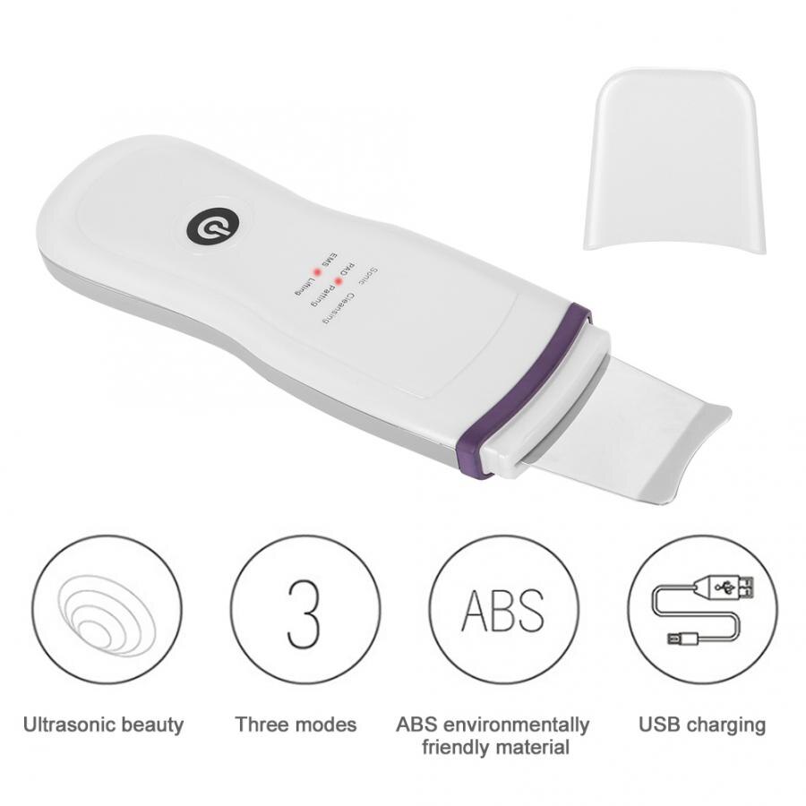 Ultrasonic Deep Cleansing Face Skin Cleaner Blackhead Removal 100-240V Ion Skin Scrubber Facial Peeling