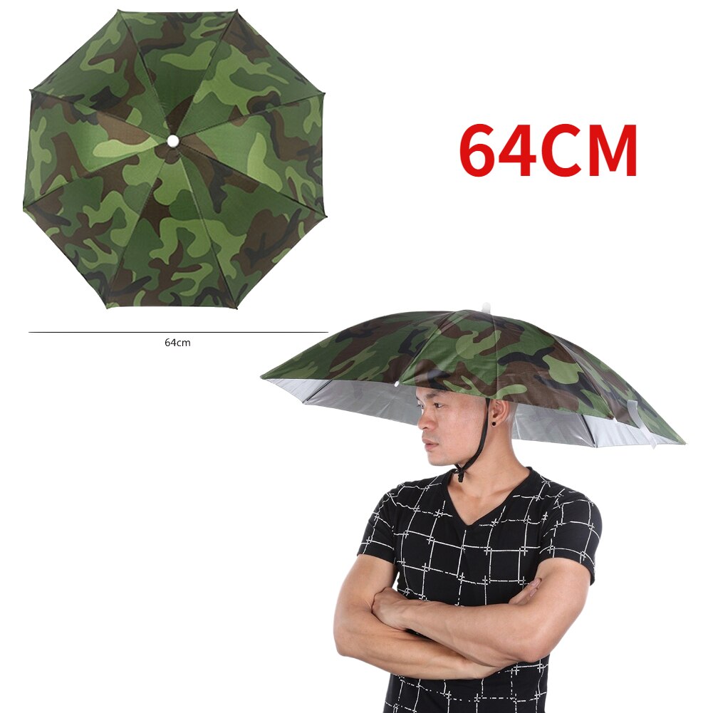 Outdoor Opvouwbare Hoofd Paraplu Hoed Zon Cap Anti-Regen Anti-Zon Vissen Golf Fietsen Wandelen Camping Schaduw paraplu Hoed: YELLOW