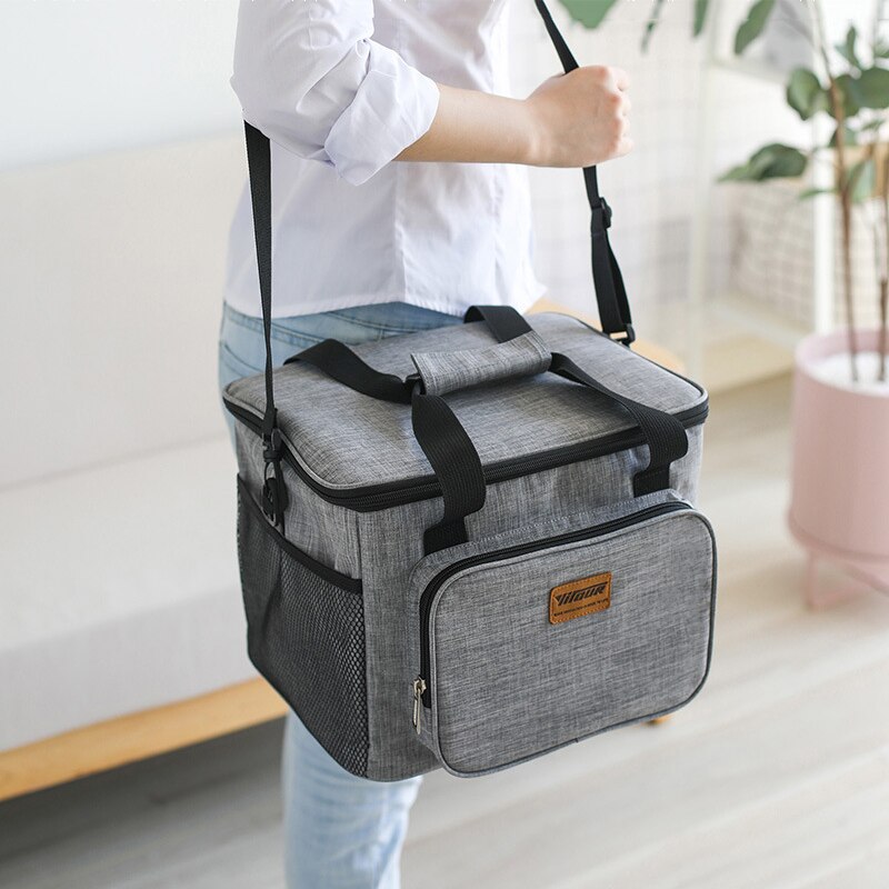 Bolsa de viagem térmica isolada, bolsa de viagem oxford térmica para almoço com refrigeração fresca gelo bolsa de ombro multifuncional para armazenamento de roupas