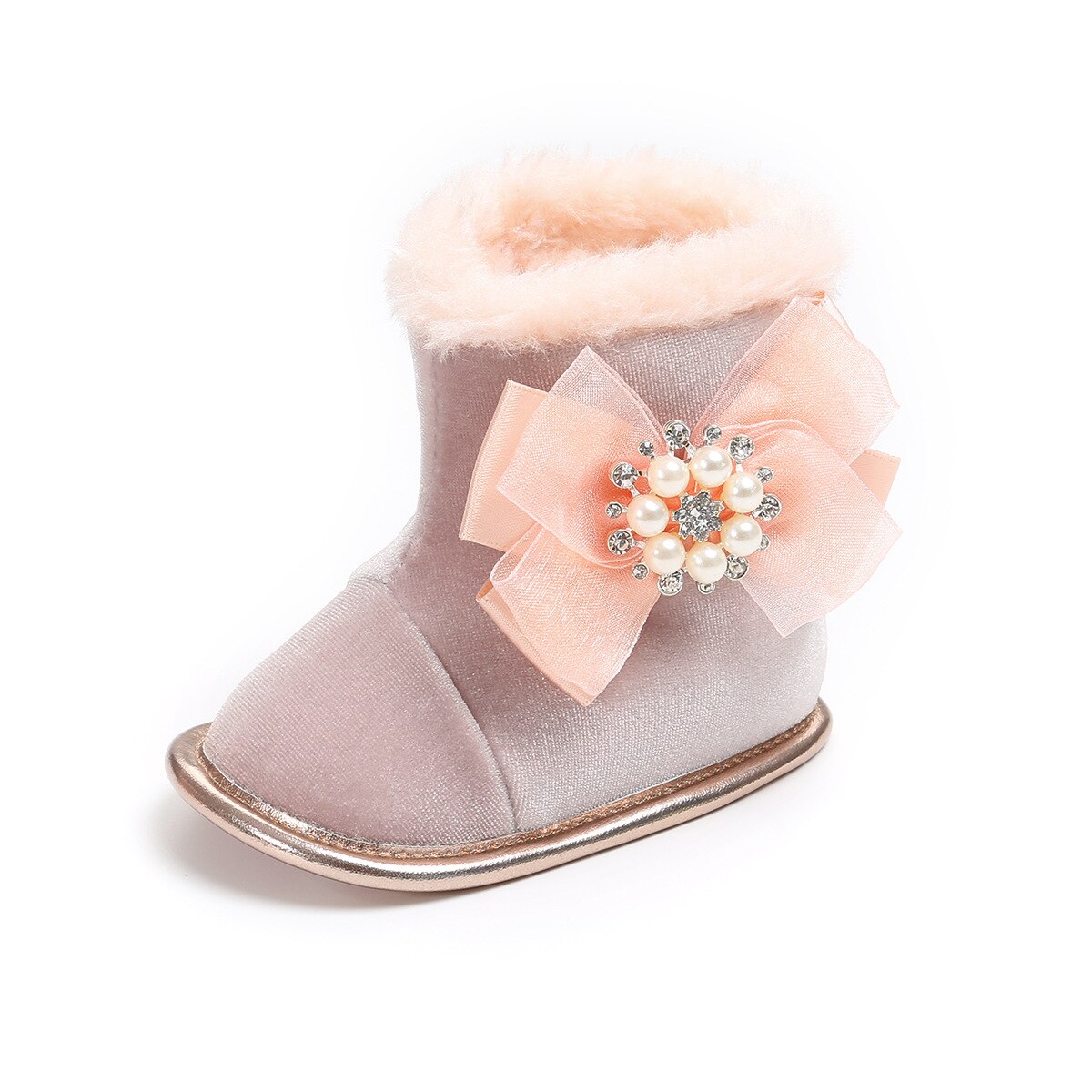 Bottes pour bébés filles en coton | Chaussures chaudes à nœud papillon pour nourrissons, chaussures d'hiver