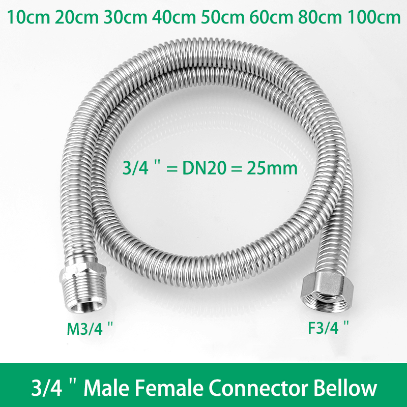 Dusch schlauch Balg Verlängerung srohr 1/2 "1/4" Stecker Buchse 3/4 Edelstahl Warmwasser bereiter 10/20/30/40/50/60/80/cm