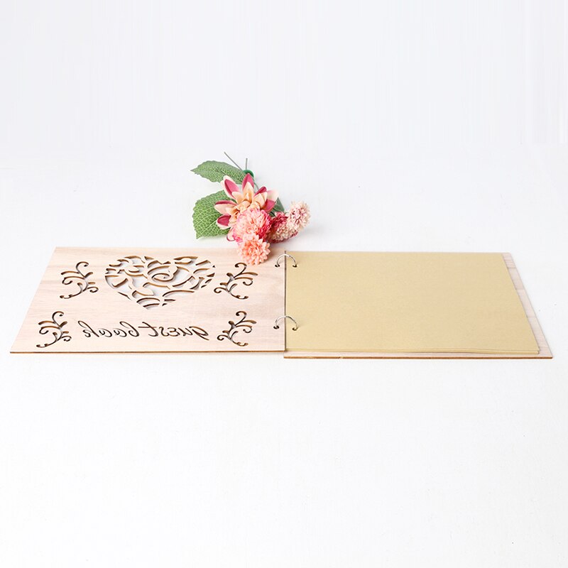 DIY Photo Book Wedding Signaure Wooden Heart Book Wedding Decoration Rustic Wedding Guestbook Party Favors