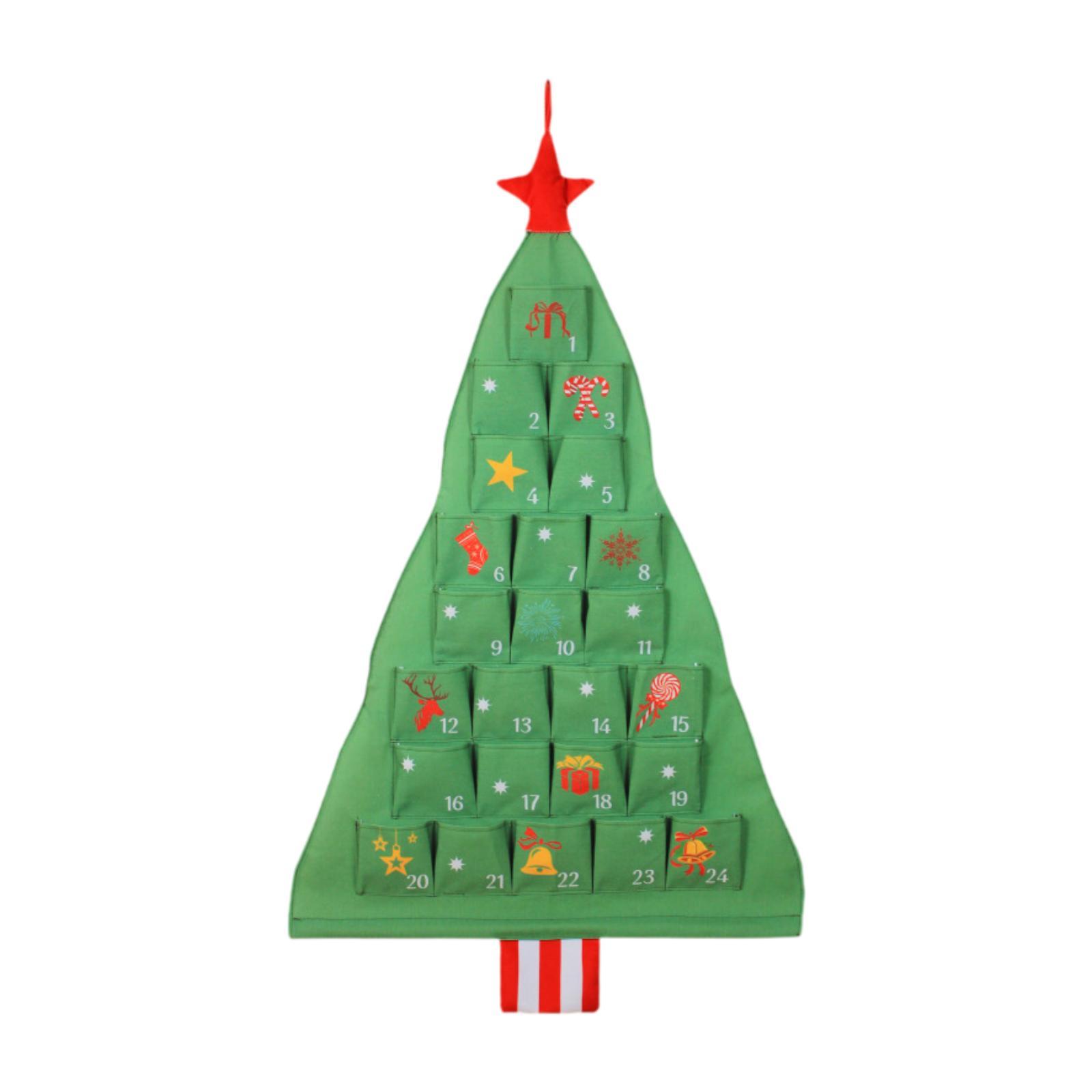 Calendario de Adviento de Navidad, 24 días, calendario colgante, decorativo para pared