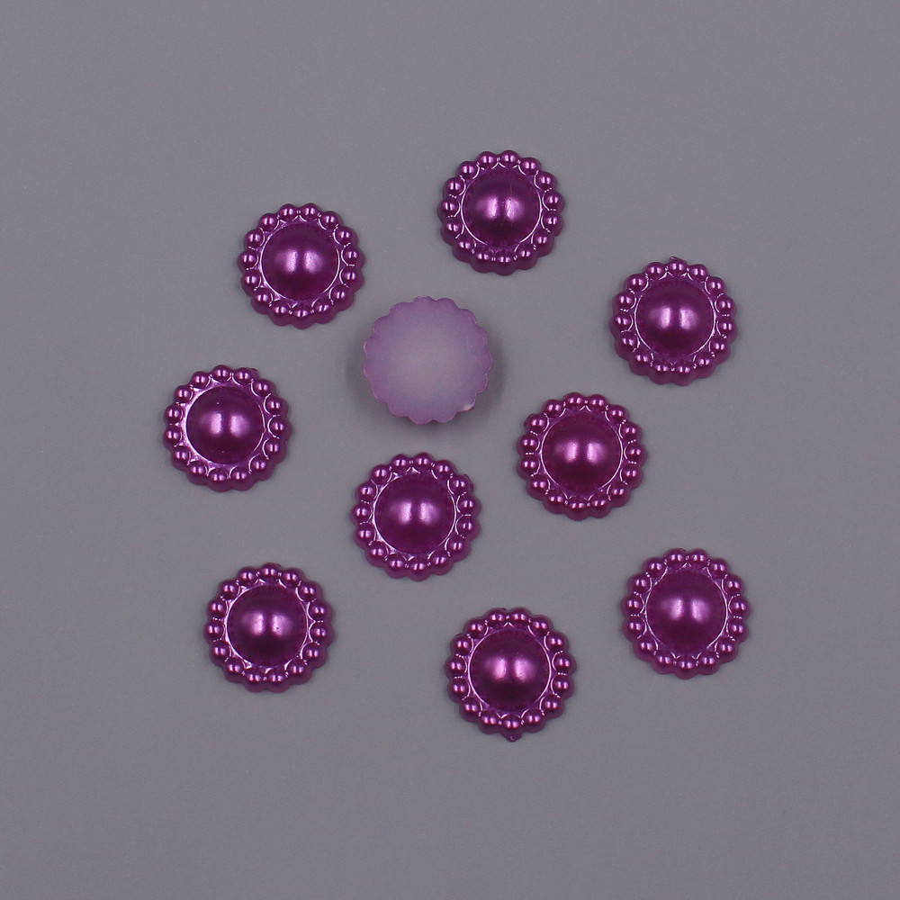 11mm 100 . løse perler i form av blomster, imitasjon av abs-perler, halvrunde perler, flatback, diy-smykker, utklippsbokdekorasjon: laser lys