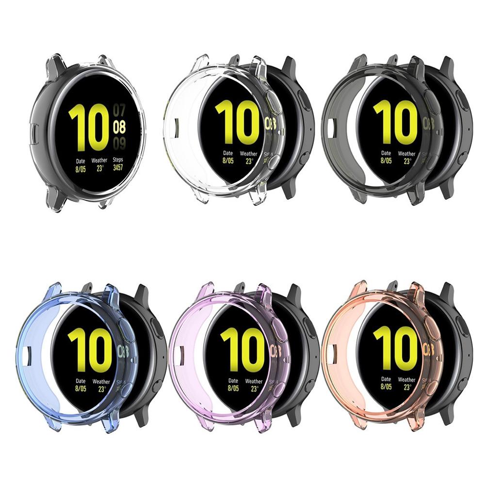 Screenprotector voor samsung galaxy watch active 2, ultradunne zachte siliconen volledige beschermhoes voor galaxy active 40/44mm