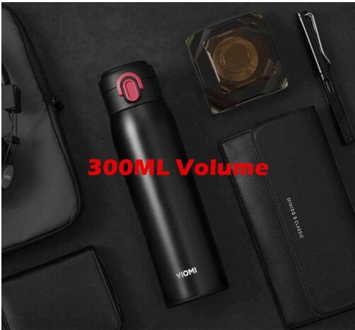 Xiaomi Mi Mijia VIOMI Stainless Steel Vacuum Thermos mi Cup 24 Hours Flask Water Smart Bottle Thermos Single Hand ON: small black