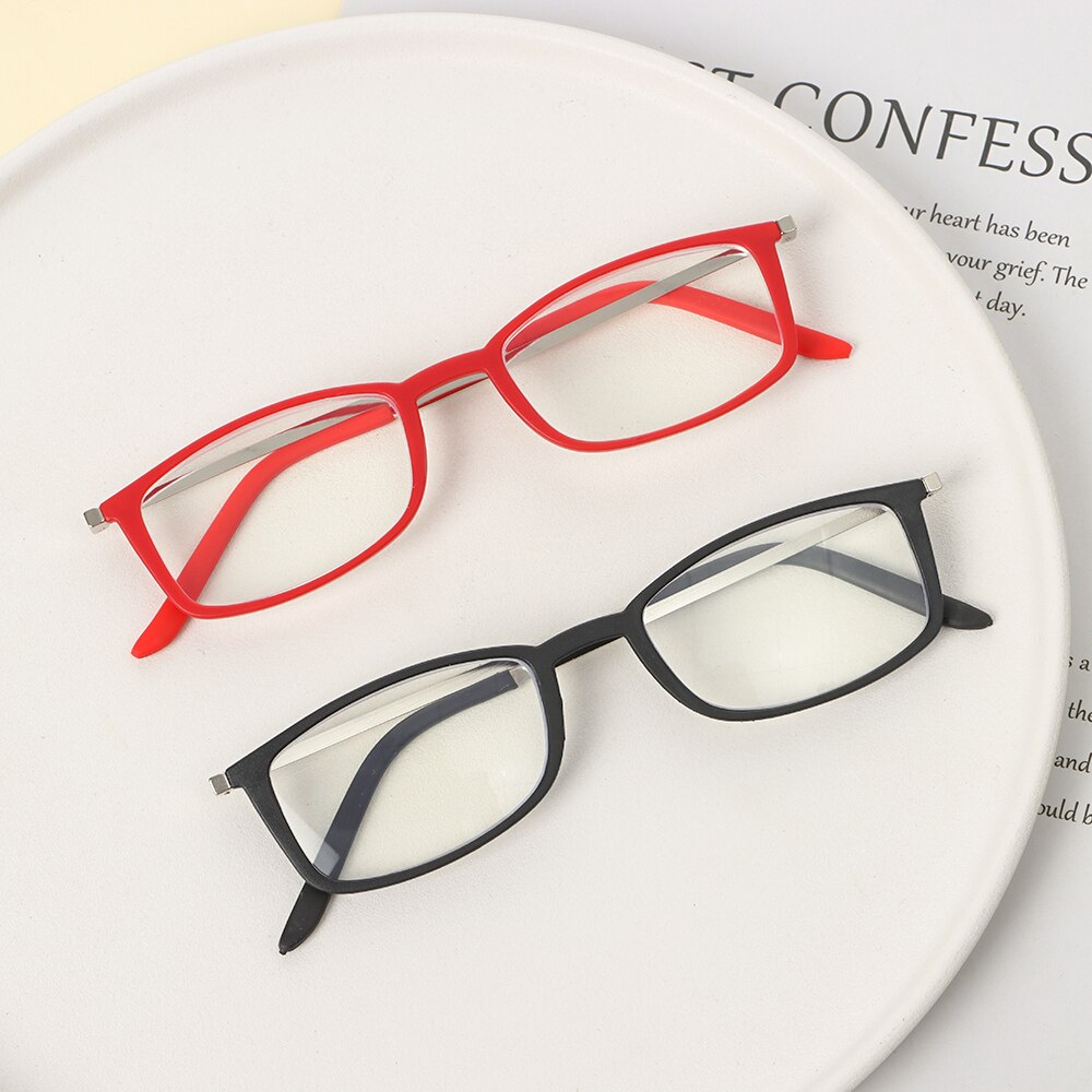 Gafas de lectura portátiles ultraligeras para hombres y mujeres, anteojos de presbicia ultrafinos de marco completo, antiazul, con soporte para teléfono y estuche de almacenamiento