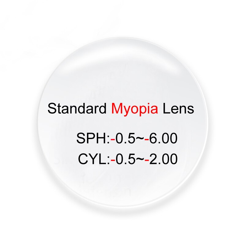 1.56 1.61 1.67 1.74 Index Prescription Lenses Optical Glasses Lens Eyes Clear Myopia Diopter Thin HMC Lentes CR-39: Myopia lens / 1.61