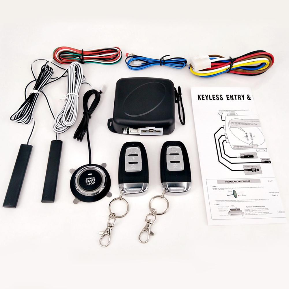 9Pcs/Set Remote Starter System For Car SUV Keyless Entry Engine Start Alarm System Push Button Remote Starter Stop Auto: Default Title