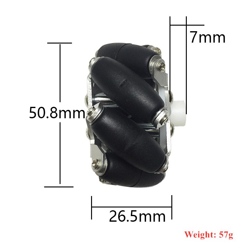 50mm Mecanum wheel Metal Omnidirectional Wheel Special for TT motor Wheels For Arduino Robot Chassis Accessories DIY Kit
