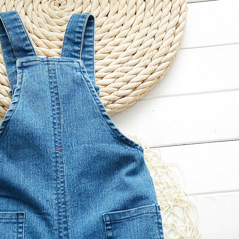 Ienens meninas meninos calças compridas denim macacão da criança dungarees crianças bebê menino calças de brim macacão roupas playsuit