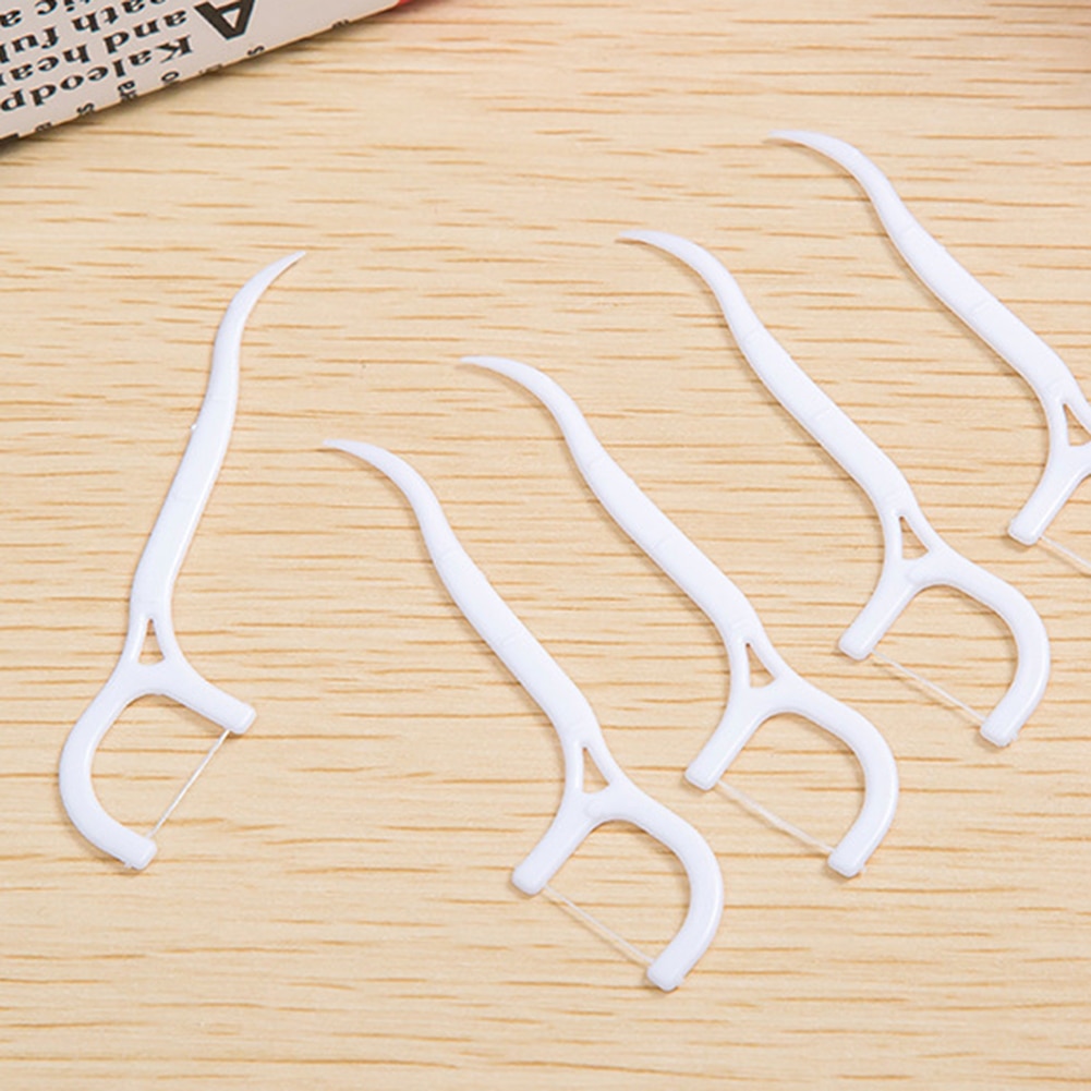 30Pcs Kids Elastic Dental Floss Stick Tooth Interdental Cleaner Oral Care Tool